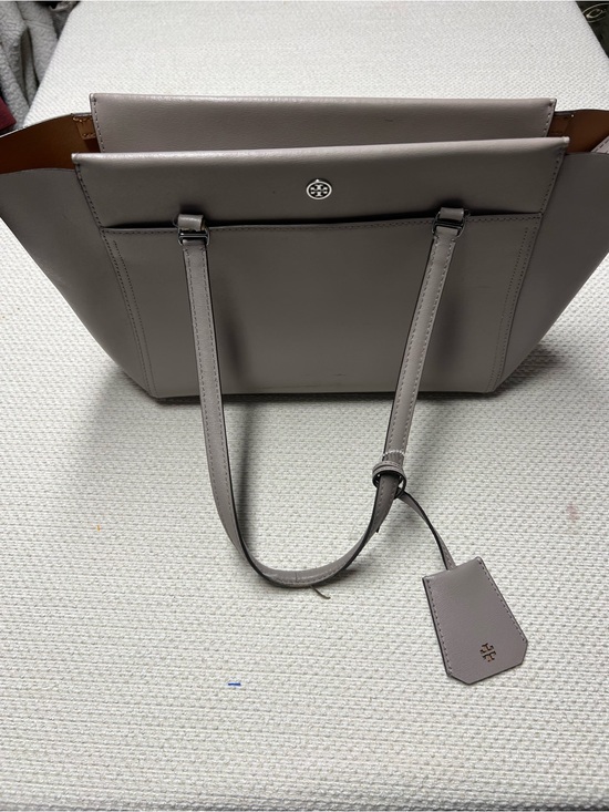 Tory Burch Handbags - Tory Burch Parker Saffiano Leather Tote Shoulder Bag Greige 10008011 Dust Storm